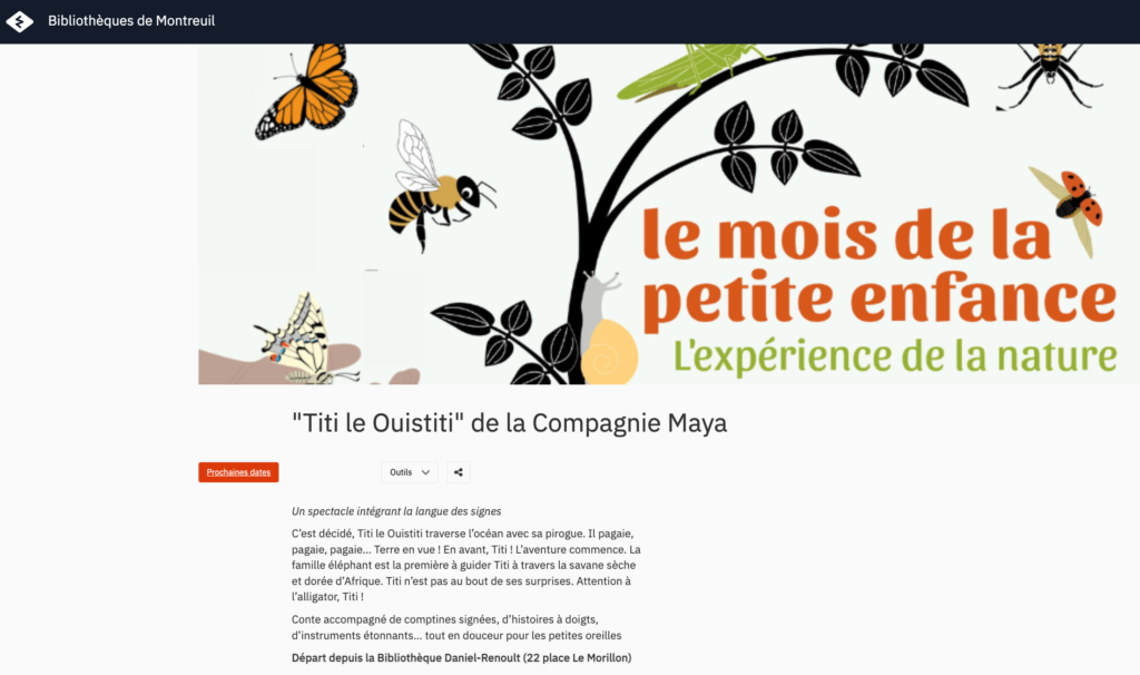 Le spectacle Titi le Ouistiti de la Compagnie Maya à la bibliothèque de Montreuil