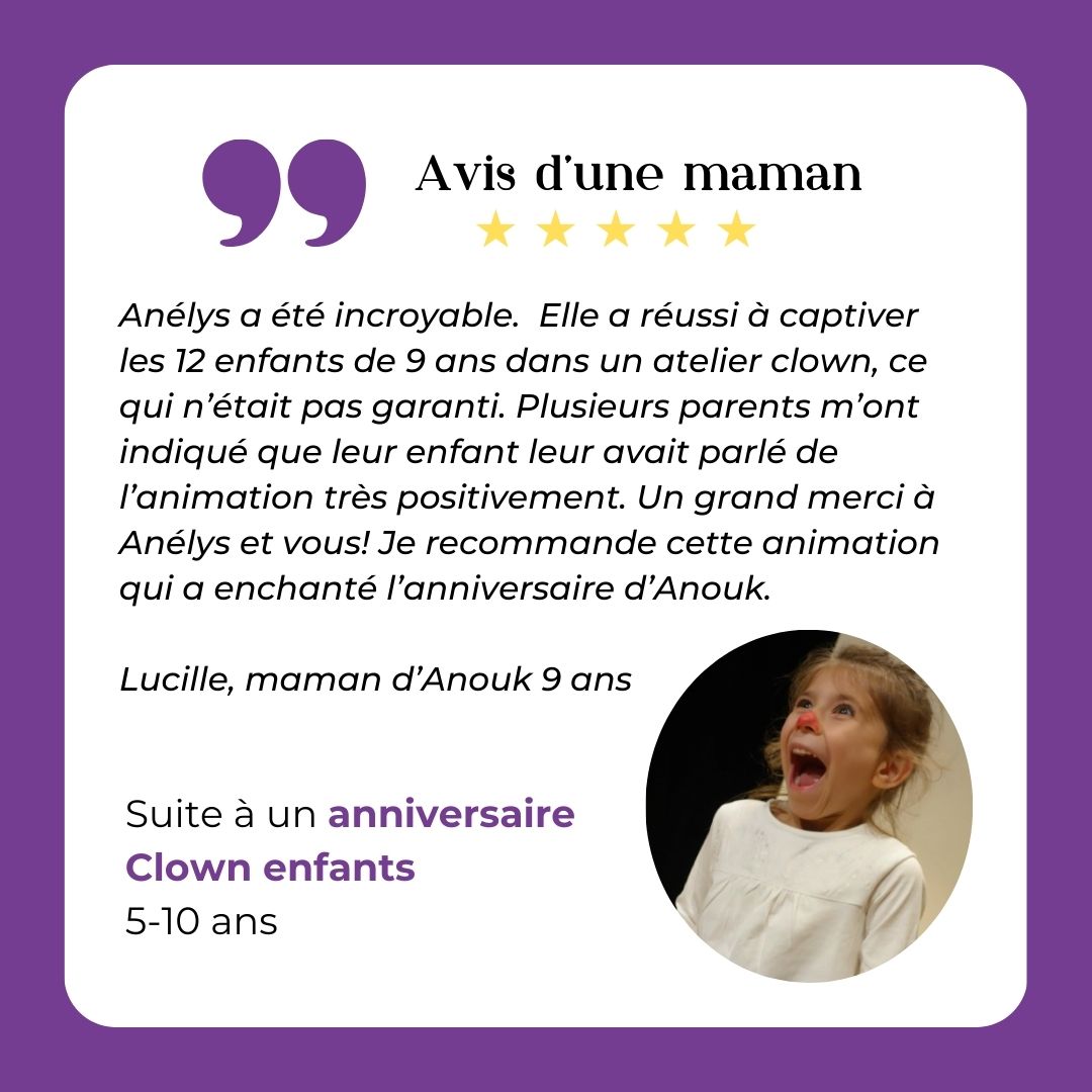 L'avis d'une maman suite à un anniversaire clown