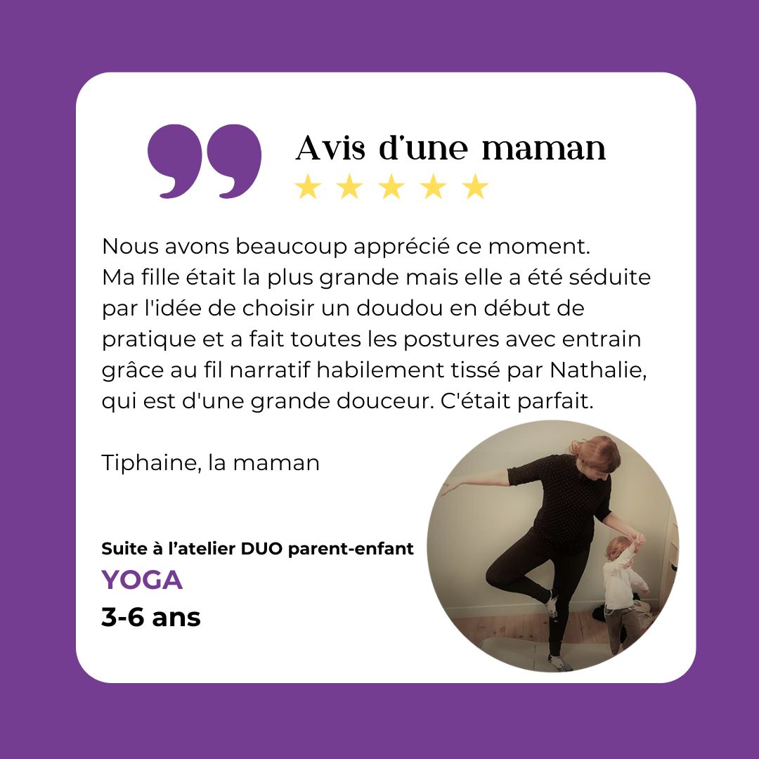 Un atelier yoga en duo parent de la compagnie maya